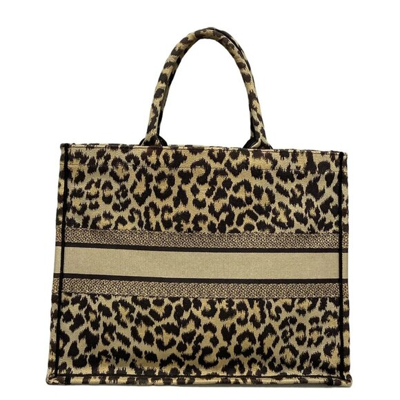 Auth DIOR/ChristianDior Book Tote Large Bag - Beige Dark Brown Jacquard Tote Bag - Picture 2 of 16